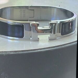 Hermes  Autentic Black and Silver Bracelet